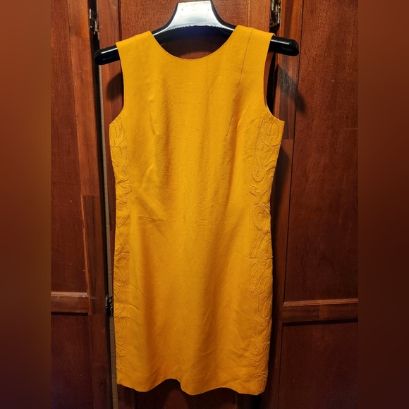 chinese dress ladies Women's Mango Yellow Soho Linen Shirt Dress S